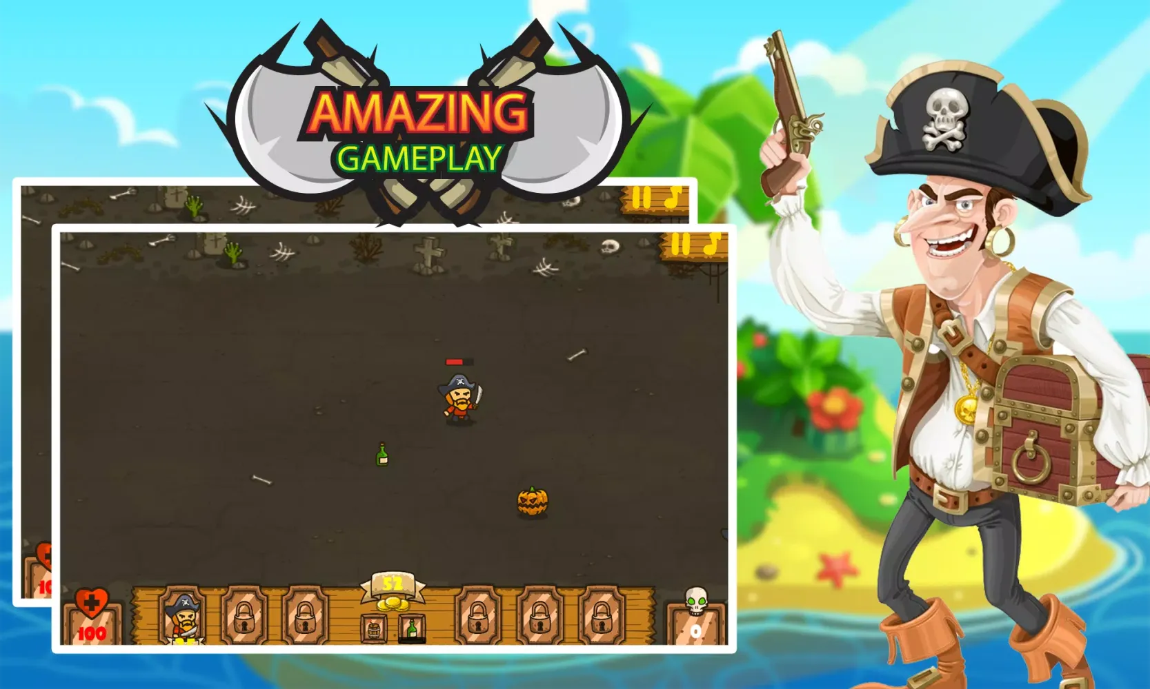 Capturas de tela do Pirate vs Zombie