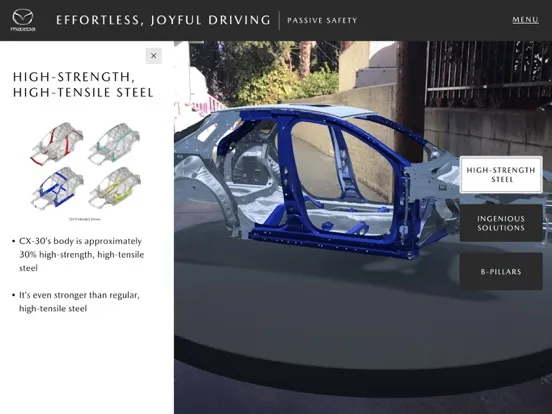 Tangkapan skrin Mazda Vision AR App iPad 