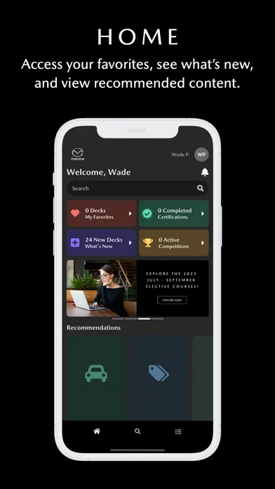 Capturas de pantalla de Mazda Smart Cards