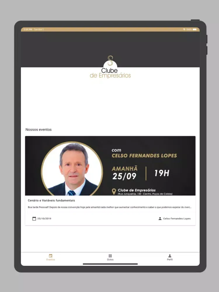 Clube de empresários iPad 應用截圖