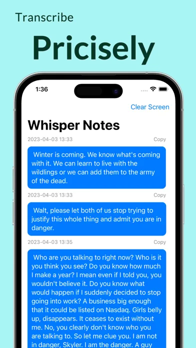 Whisper Notes - Speech To Text স্ক্রিনশট