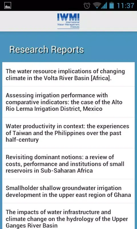 IWMI Publications Screenshots