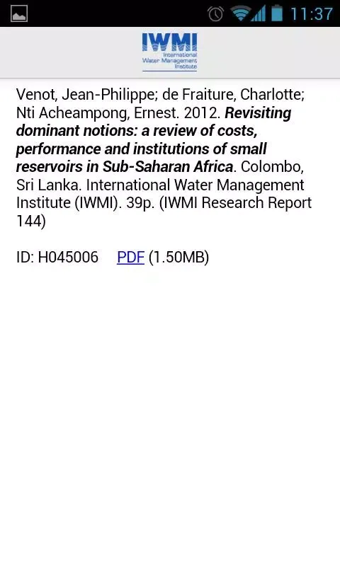 IWMI Publications Screenshots