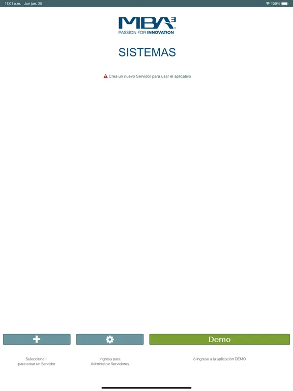 Tangkapan layar Administrador Sistemas iPad 