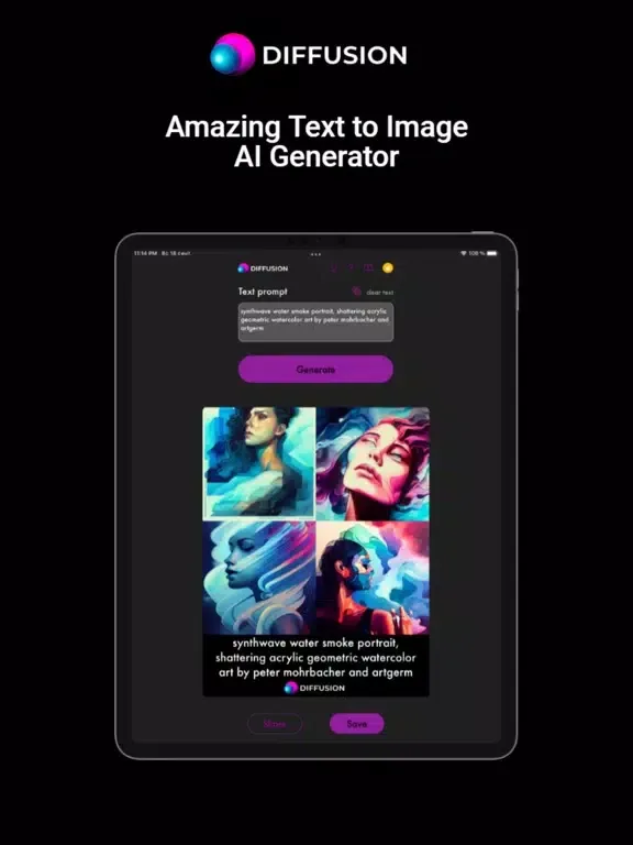AI Generated Art: Diffusion iPad  स्क्रीनशॉट