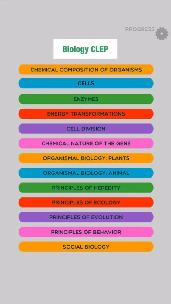 Zrzuty ekranu Biology CLEP