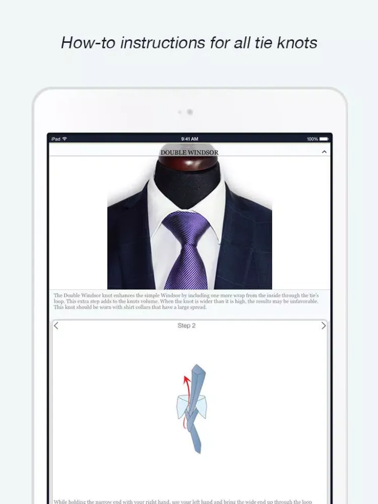 Gentleman Tools - How to Tie a Tie, Size Converter, Dress Codes, Ironing Guide, Wine Glossary iPad  স্ক্রিনশট