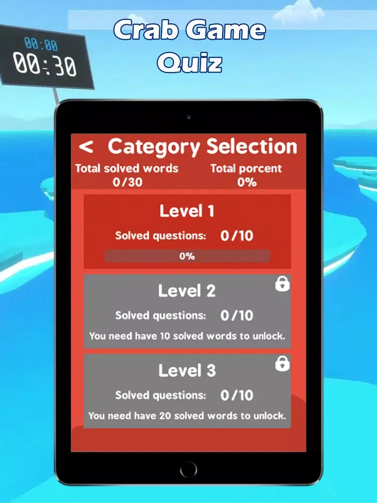 Crab Challenge Survival Quiz iPad  스크린샷
