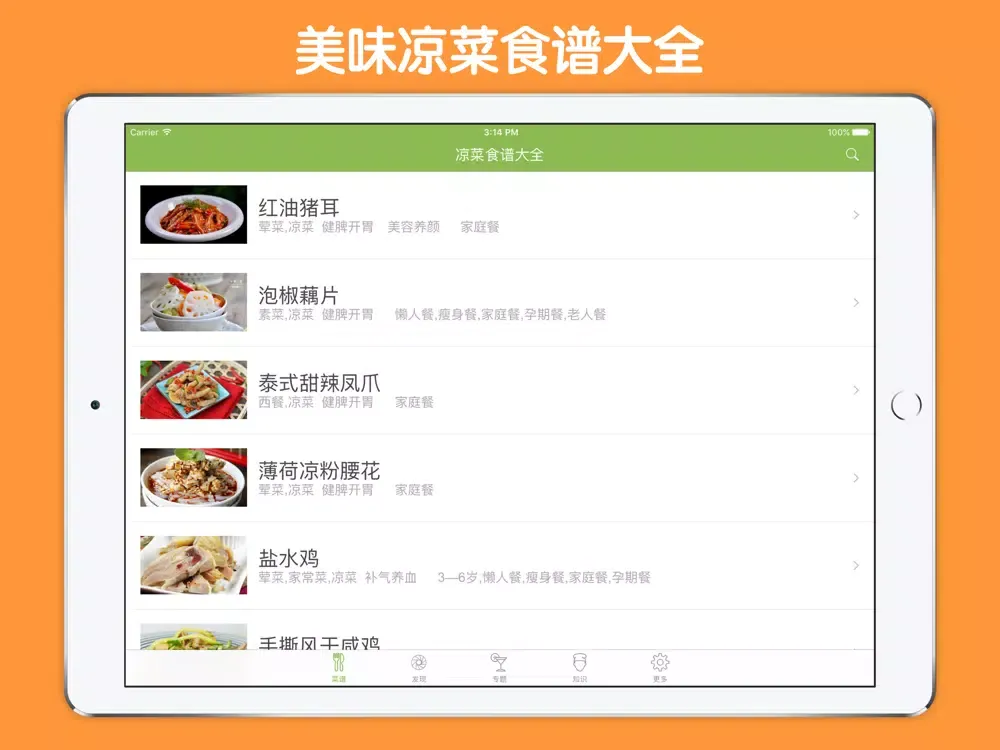 凉菜食谱大全 - 卤菜凉拌菜做法大全 iPad 应用截图