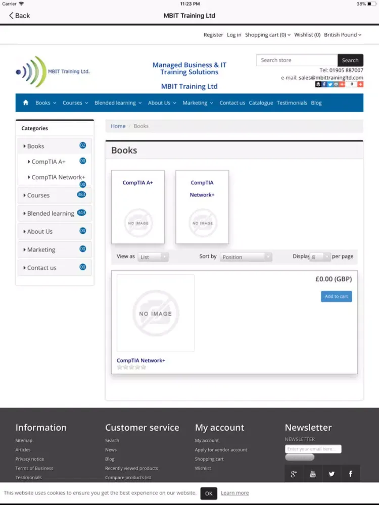 Tangkapan skrin MBIT Training Ltd iPad 