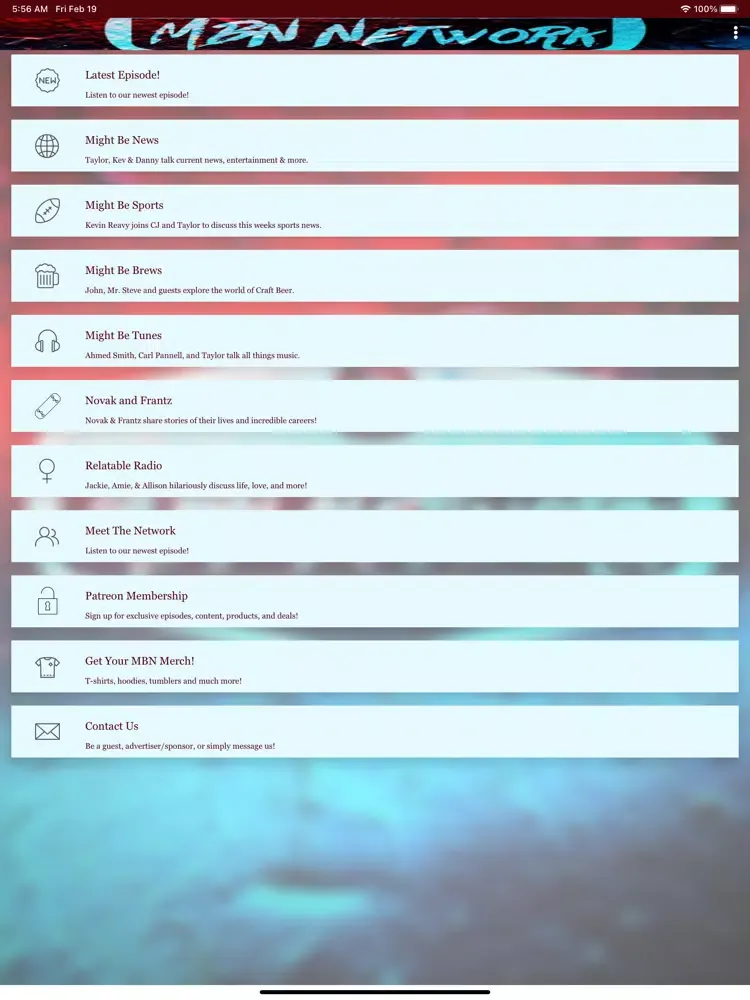 Скриншоты MBN Network iPad 