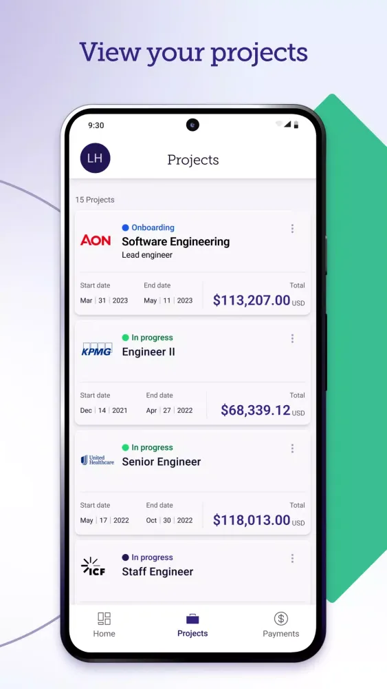 Capturas de tela do MBO Partners