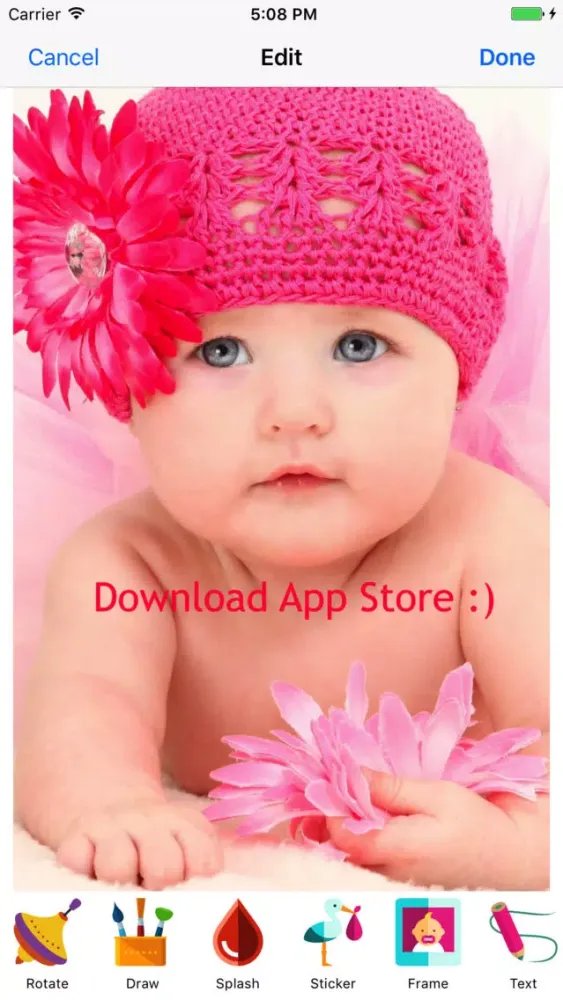 Tangkapan layar Mrs Baby Photo Editor