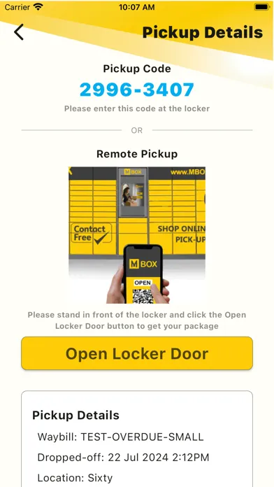 Capturas de tela do MBOX Smart Lockers