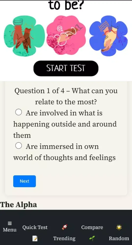 MBTI Database Screenshots