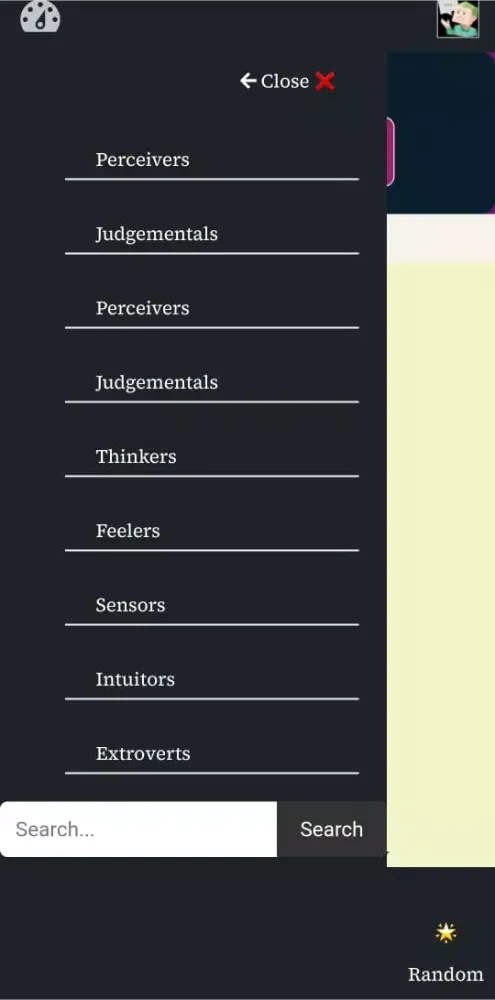 MBTI Database Screenshots