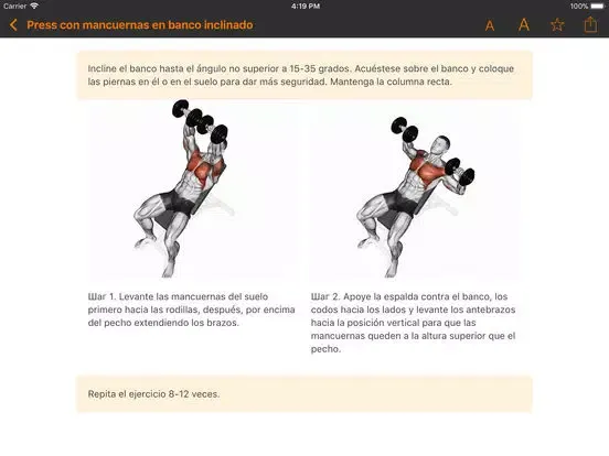 Ảnh chụp màn hình của Ejercicios en el gimnasio iPad 