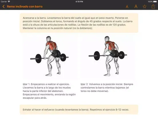 Ảnh chụp màn hình của Ejercicios en el gimnasio iPad 