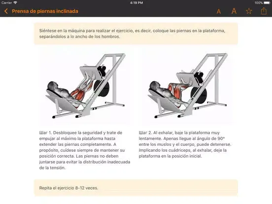 Ảnh chụp màn hình của Ejercicios en el gimnasio iPad 