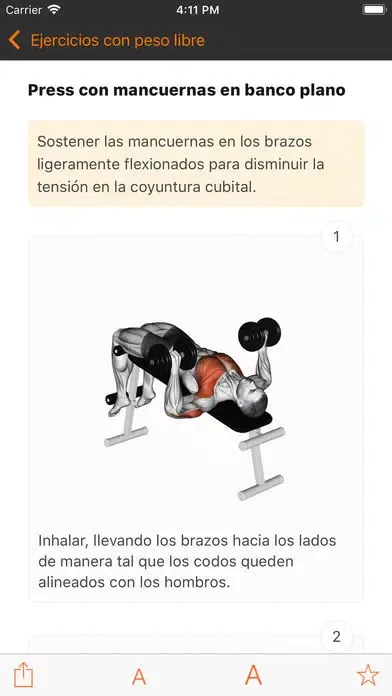Ảnh chụp màn hình của Ejercicios en el gimnasio