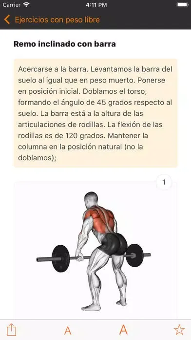 Ảnh chụp màn hình của Ejercicios en el gimnasio