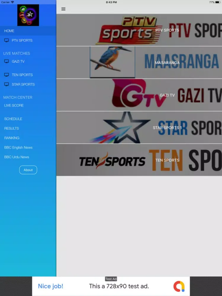 Sports-TV iPad  Ekran Görüntüleri