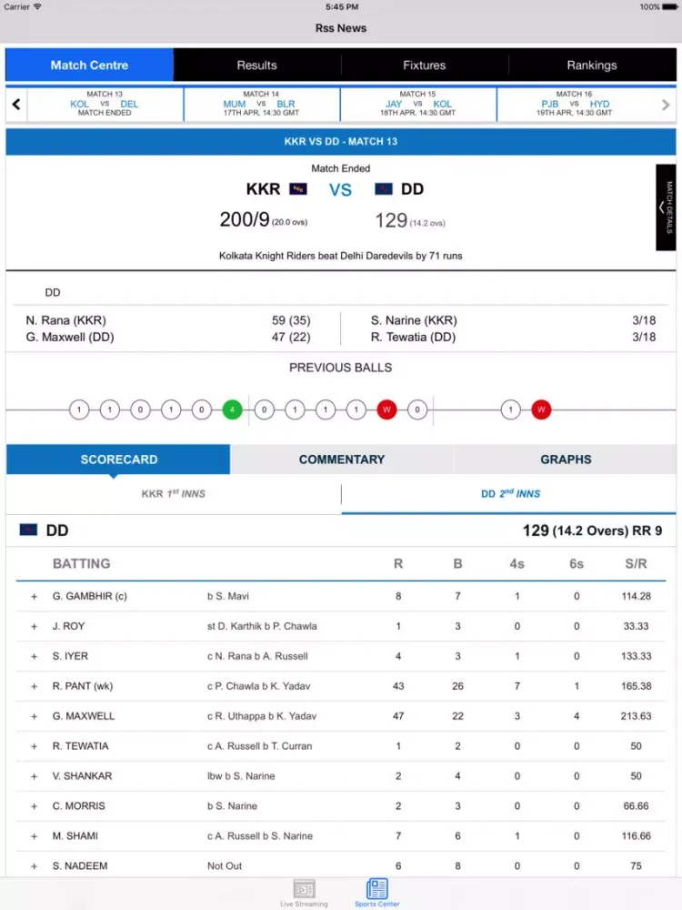 Sports-TV iPad  Ekran Görüntüleri