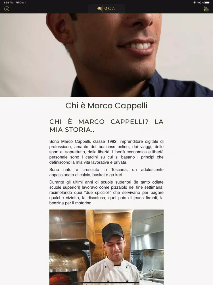 Tangkapan layar MCA - Marco Cappelli Agency iPad 