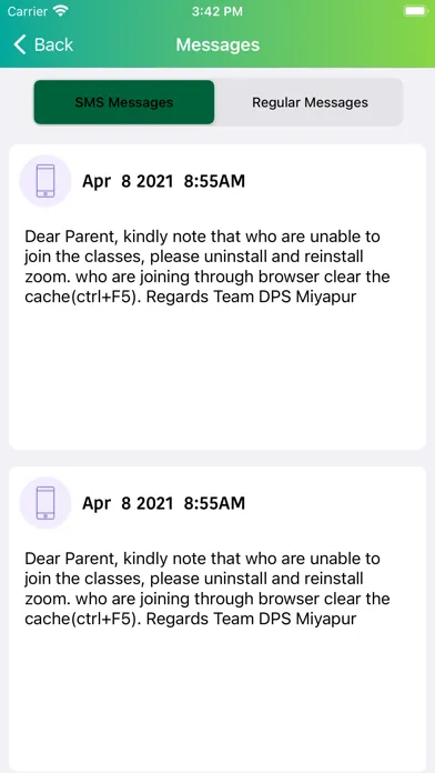 Скриншоты DPS Miyapur Parent Portal