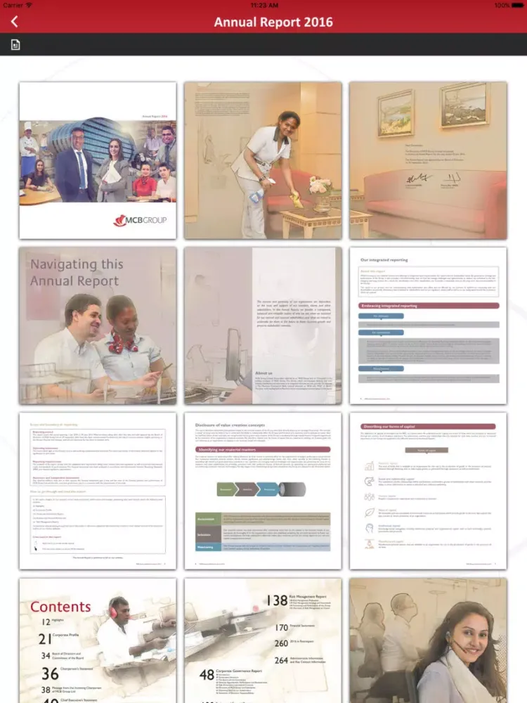 Capturas de pantalla de MCB Annual Report 2016 iPad 