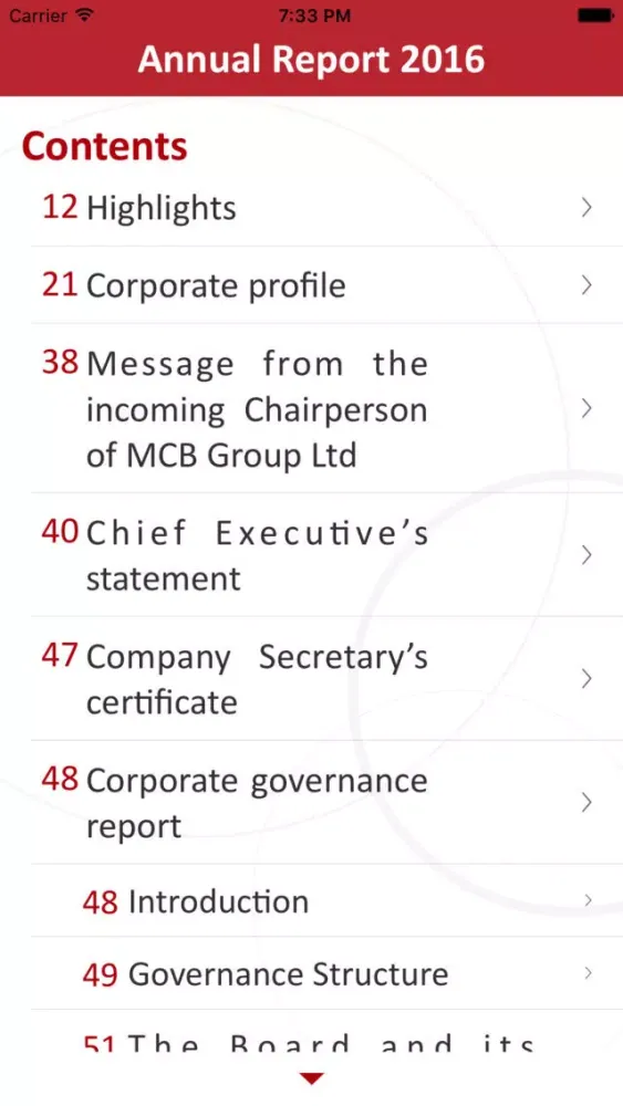 Capturas de pantalla de MCB Annual Report 2016