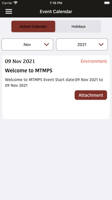 Zrzuty ekranu MTMPS Parent Portal
