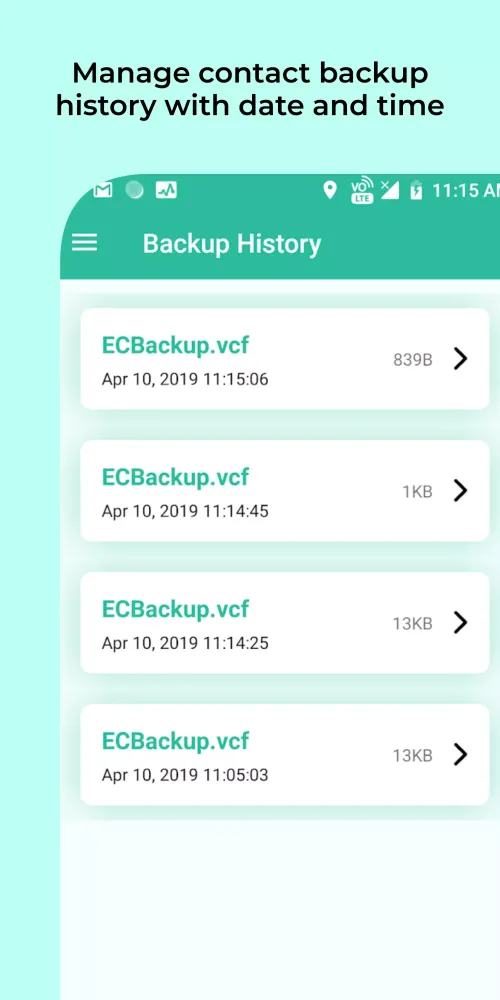 Easy Contacts Backup Screenshots