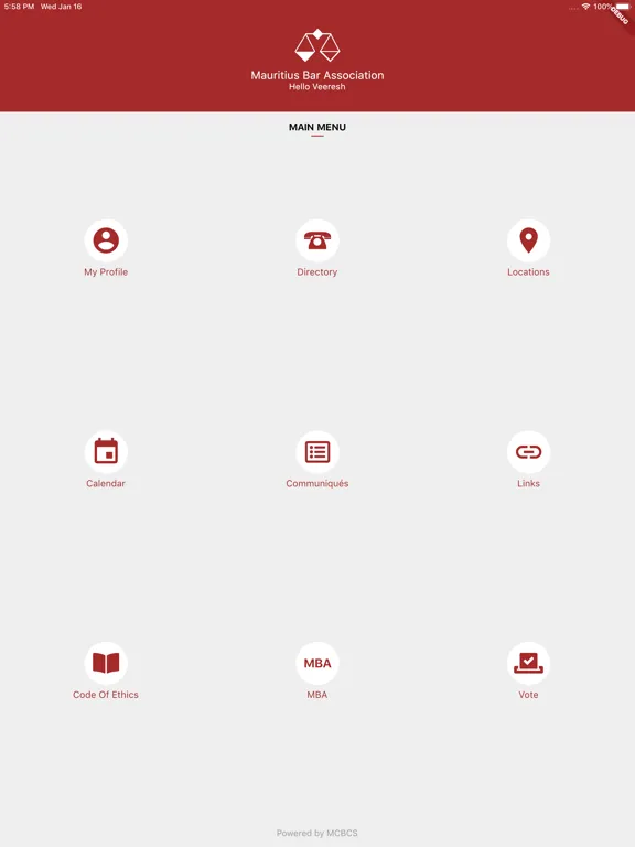 ภาพหน้าจอของ Mauritius Bar Association iPad 