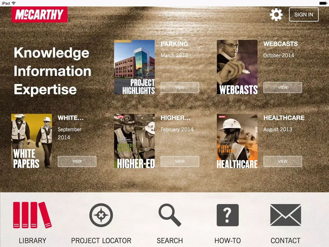 ภาพหน้าจอของ McCarthy App iPad 