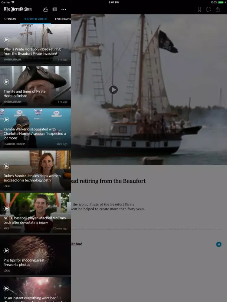 ภาพหน้าจอของ Durham Herald Sun iPad 