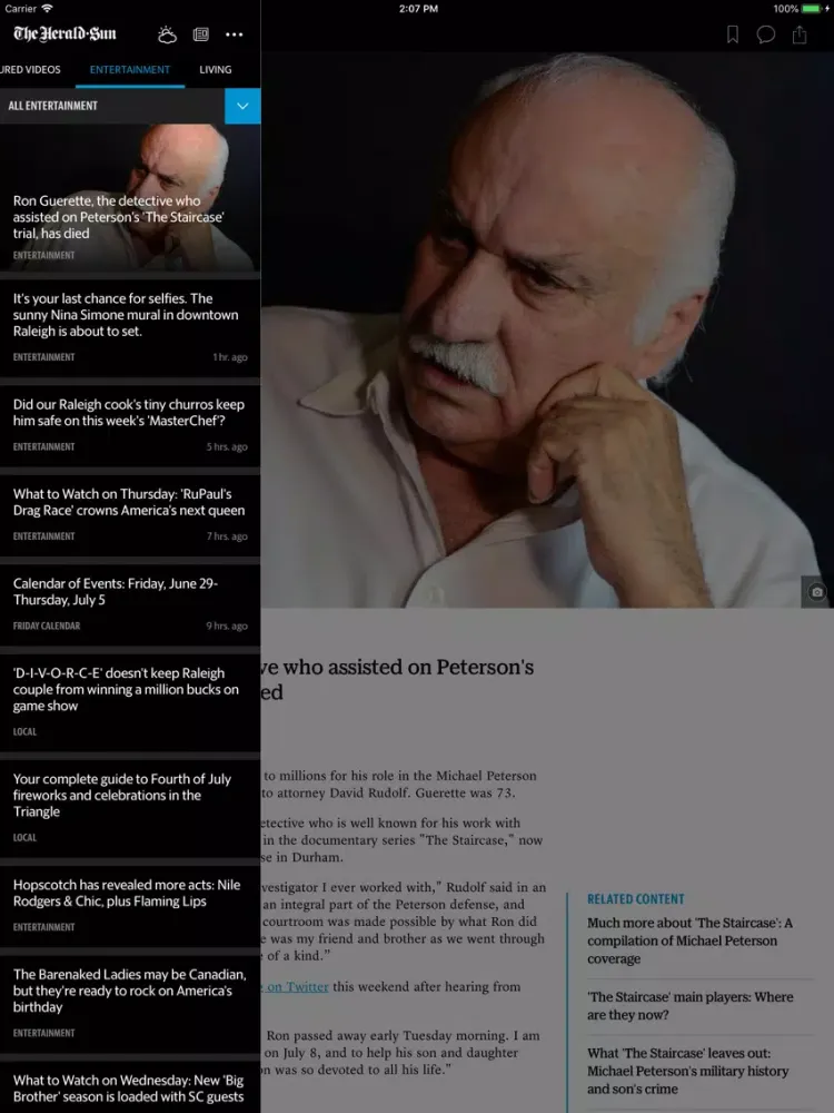 ภาพหน้าจอของ Durham Herald Sun iPad 