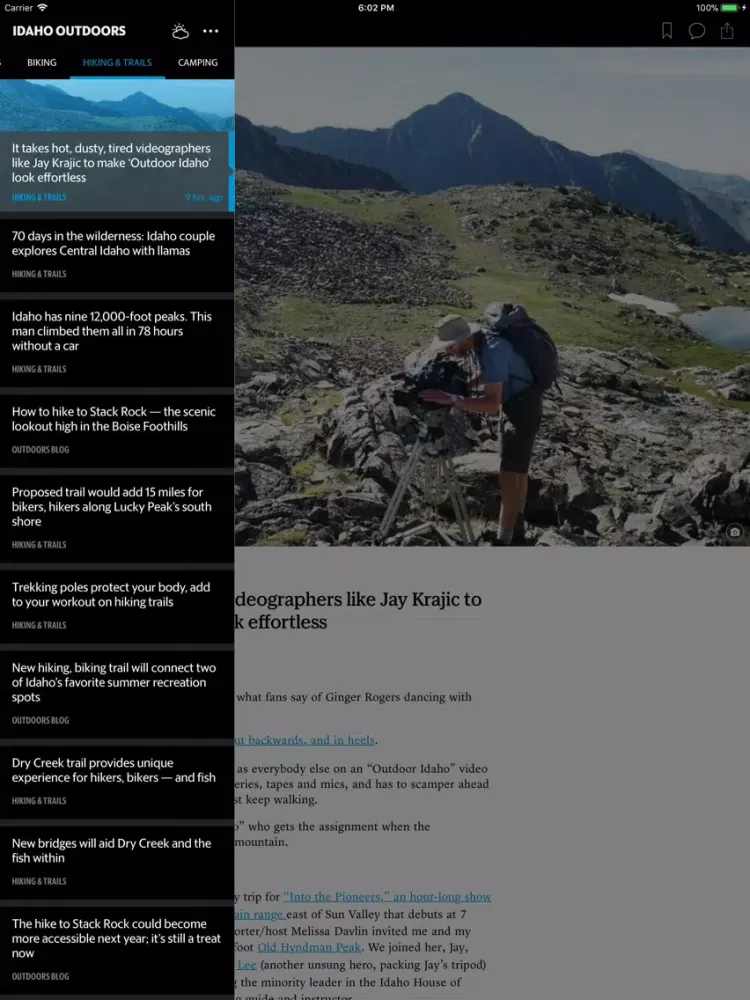 Capturas de pantalla de Idaho Outdoors iPad 