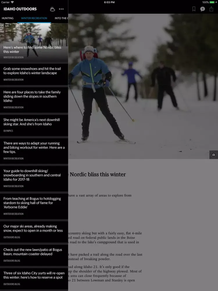 Capturas de pantalla de Idaho Outdoors iPad 
