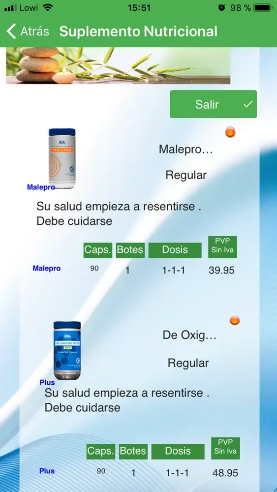 Test Vida Sana Screenshots