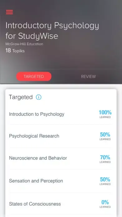 StudyWise Intro. Psychology Screenshots