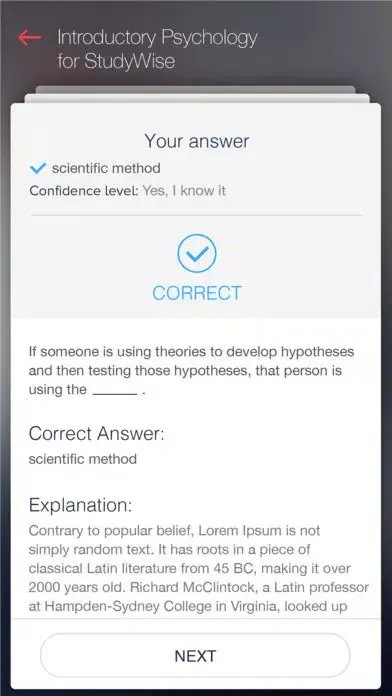 StudyWise Intro. Psychology Screenshots