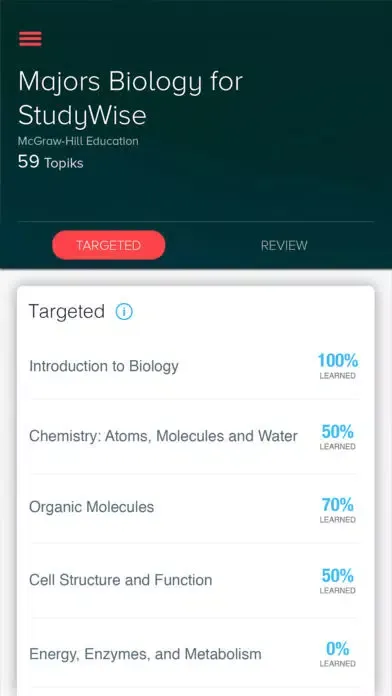 StudyWise Majors Biology Screenshots