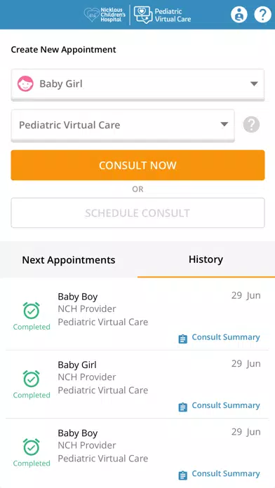 Pediatric Virtual Care Ekran Görüntüleri
