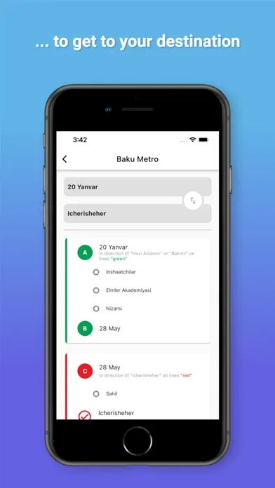 Baku Metro Navigator Ekran Görüntüleri