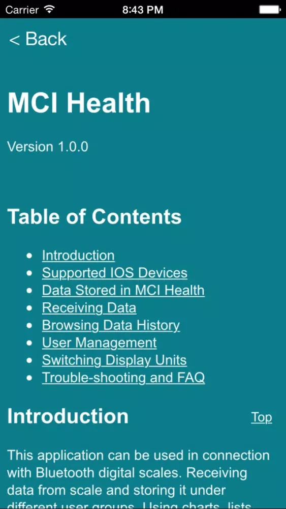 Capturas de tela do MCI Health
