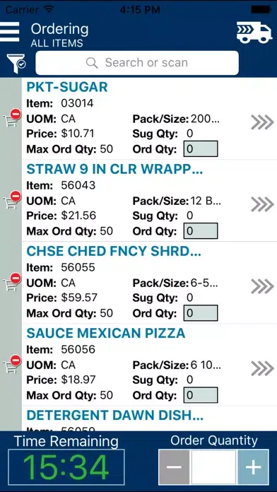 Capturas de pantalla de FS McLane Order Review and Update