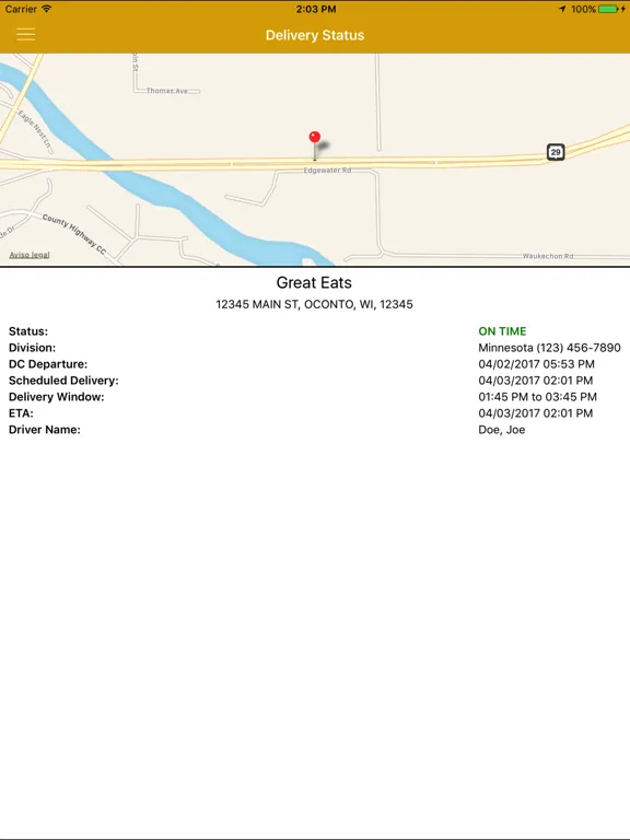 McLane Delivery Tracker iPad  স্ক্রিনশট