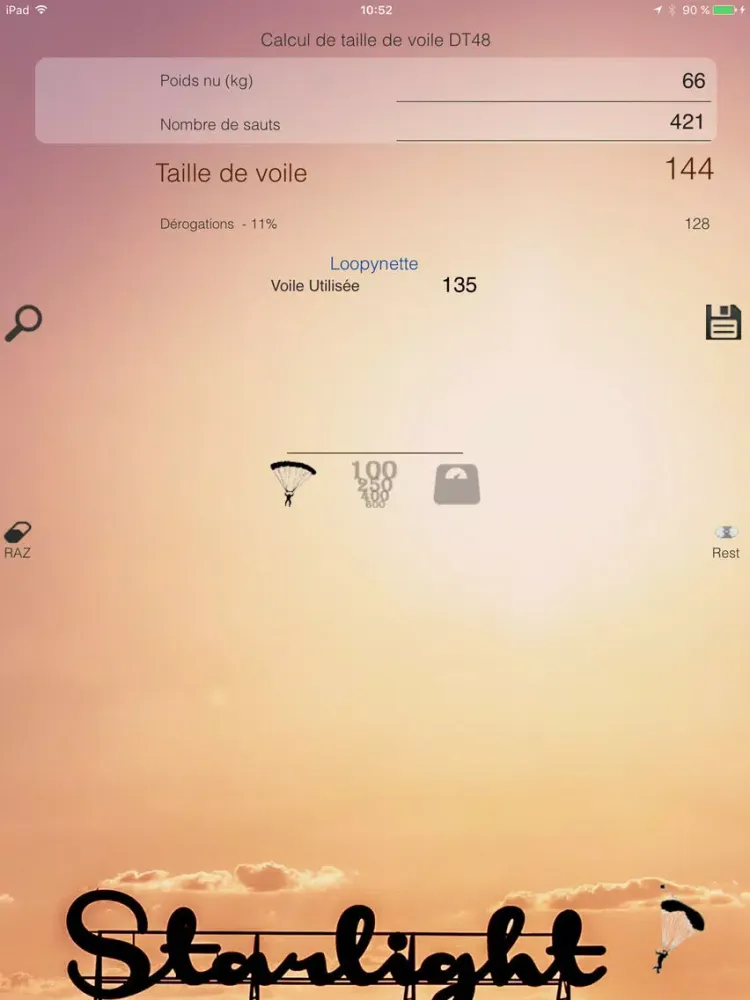 Zrzuty ekranu Calcul DT48 (ex DT46 basé sur FFP) iPad 