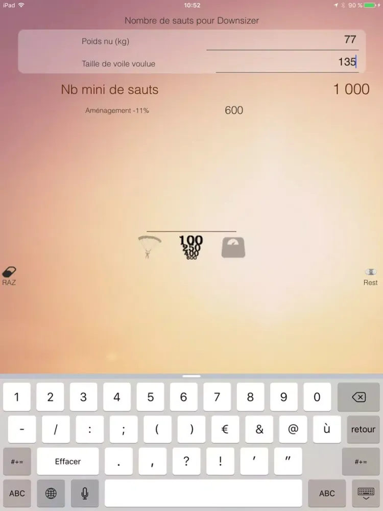 Zrzuty ekranu Calcul DT48 (ex DT46 basé sur FFP) iPad 